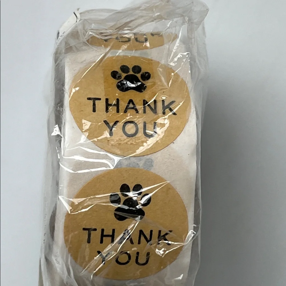 Paw Print Thank You Stickers Roll NWT